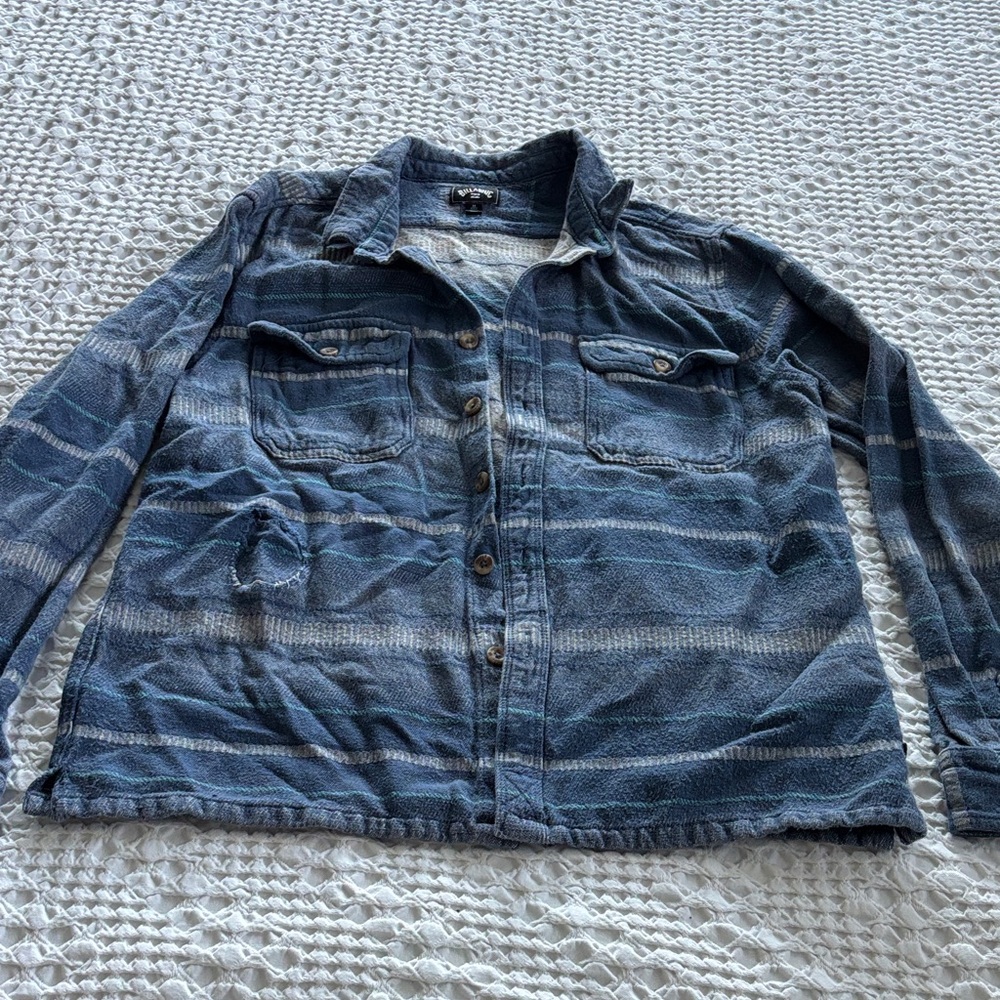 Casual Blue Striped Boy's Button-Up Shirt
